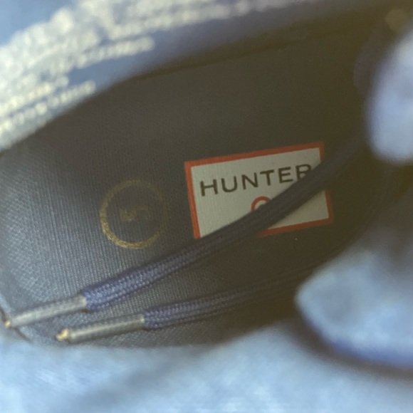 Hunter Kids Size 5.0 Target Blue & White Striped Rain Ankle Boots Lace Up - Picture 10 of 11